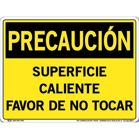 Vestil Vinyl Label Sign, 9-1/2" Height, 12-1/2" Width, Vinyl Label, Rectangle, Spanish SI-C-38-B-LB-011-S